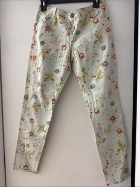 Vanilla Star Light Mint Floral Skinny Jeans